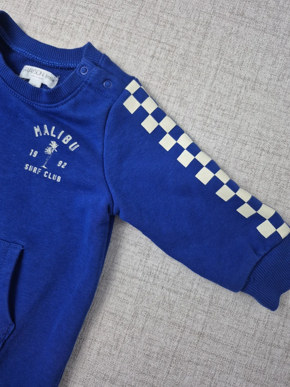 Grayson Little Baby 9M Royal Blue Malibu Surf Club Checkerboard Romper One-Piece